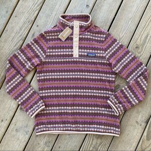🏷️Patagonia Micro D Snap-T Pullover Diamond Stripe Sisu Brown